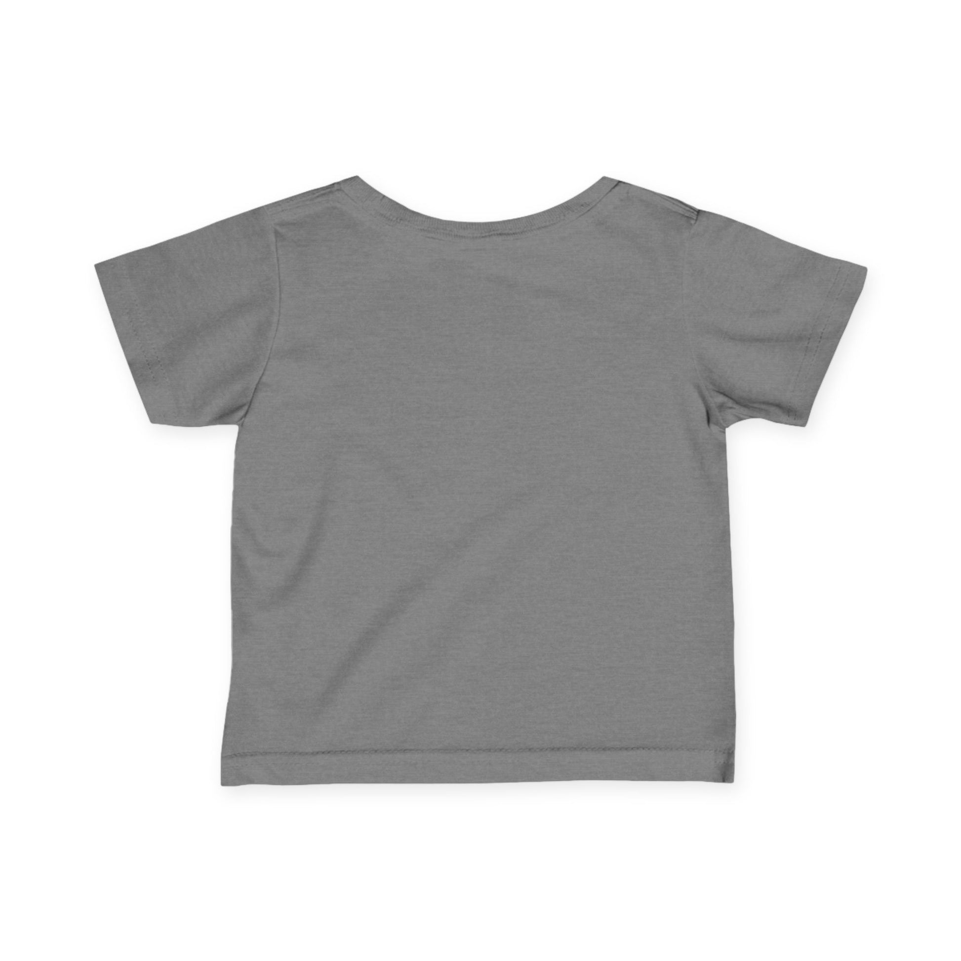 Gray toddler short sleeve t-shirt back view plain design