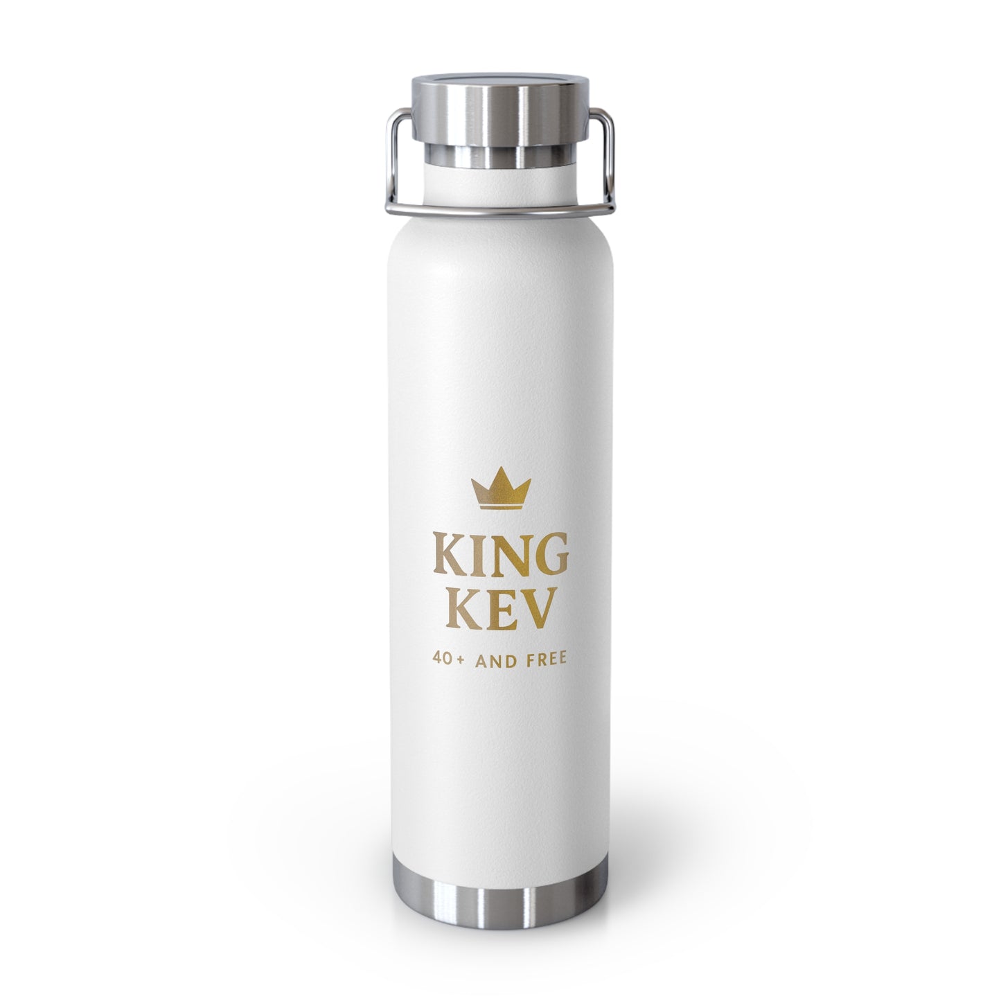 White King Kev 40+ and Free stainless steel water bottle with gold crown print