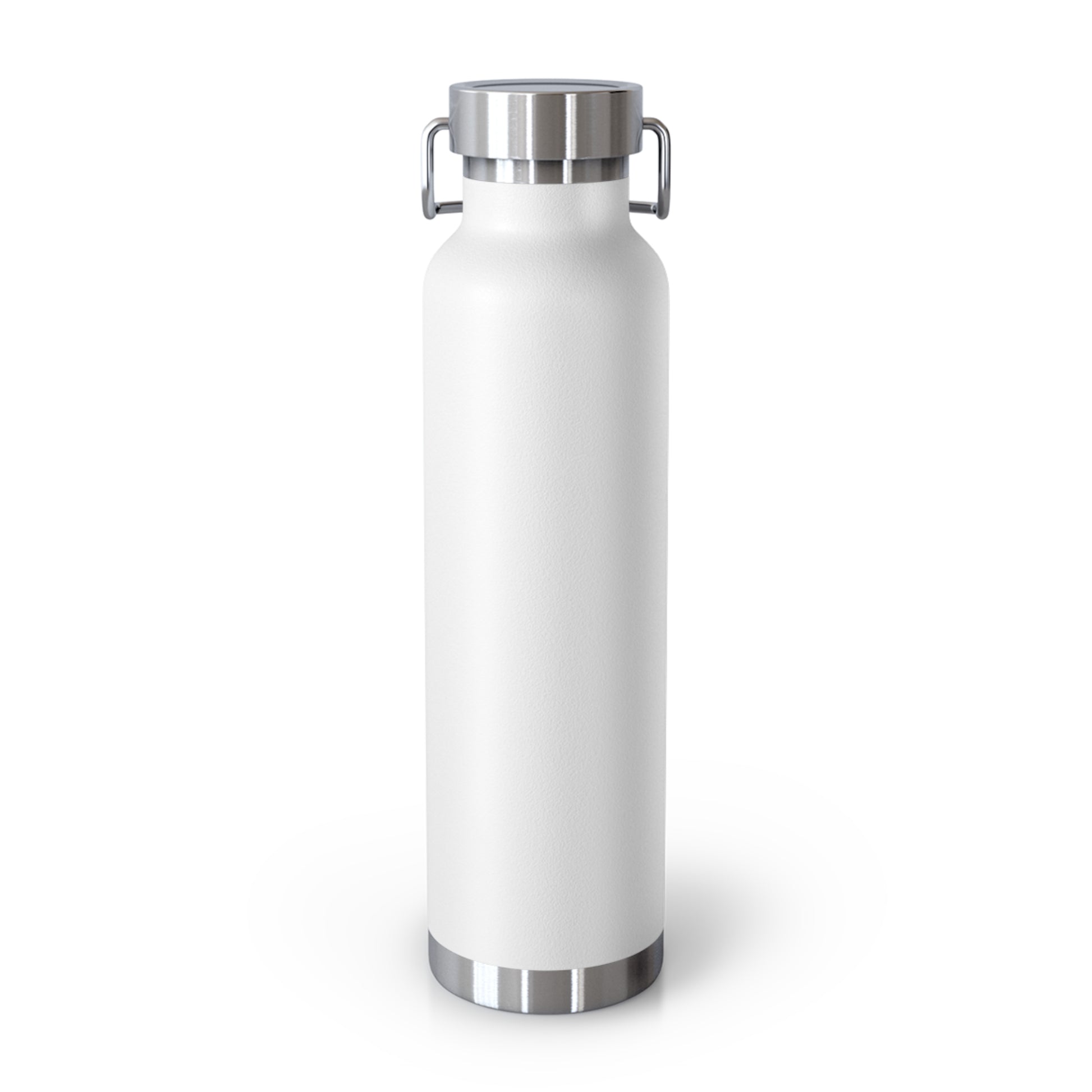 Back view of white stainless steel King Kev 40+ and Free water bottle
