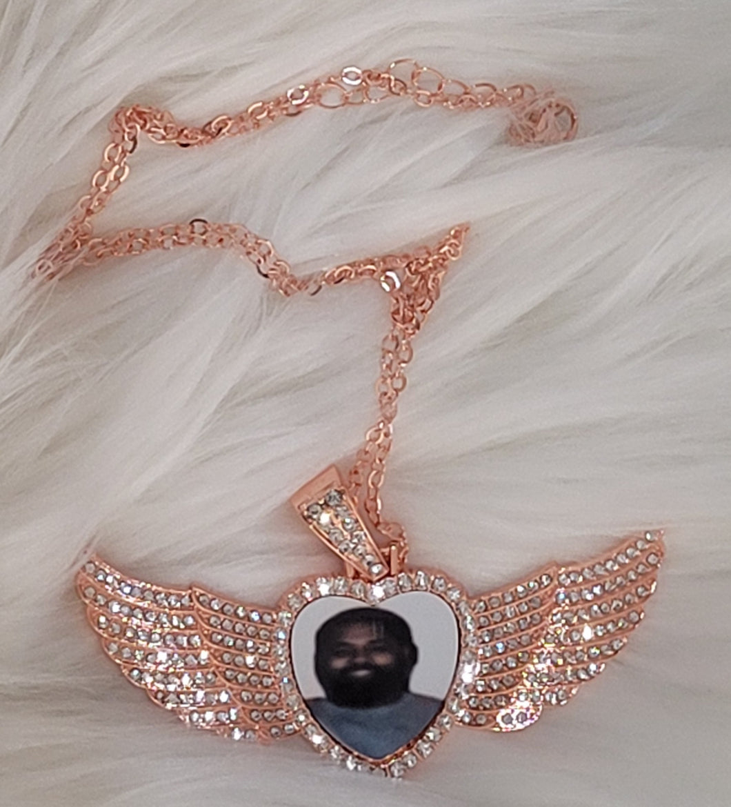 Photo Necklace With Wings