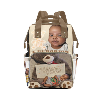 Custom Multi-Function Diaper Backpack – Personalized Photo Baby Bag for Mom & Dad