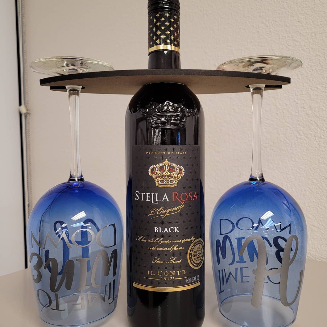 Wine Holder w/glasses (wine not included)
